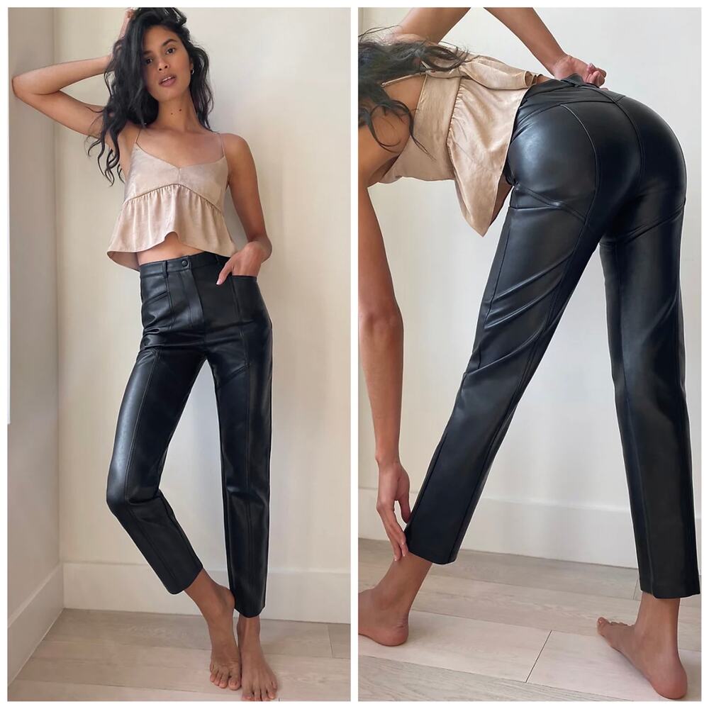 Aritzia Wilfred Vegan Leather Pants Black